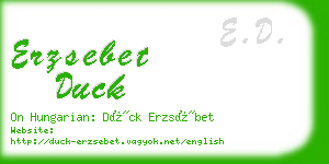 erzsebet duck business card